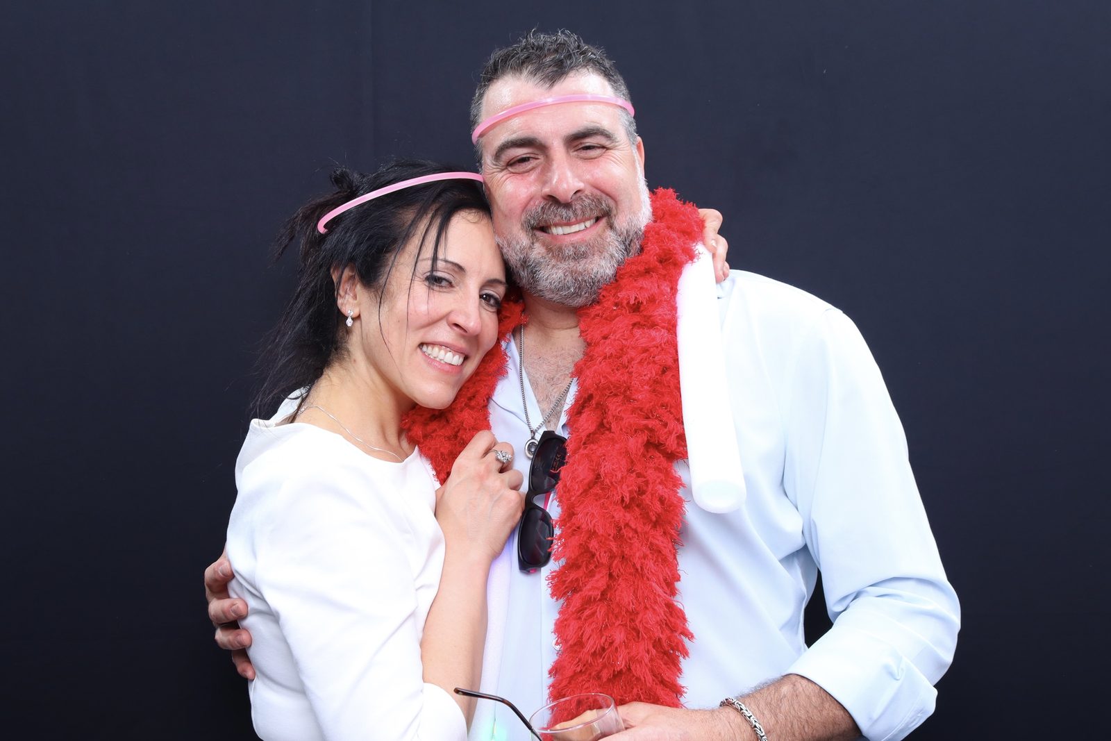 Studio-style photo booth setup with black backdrop at The Loading Dock